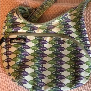 Green and purple crossbody Kavu bag